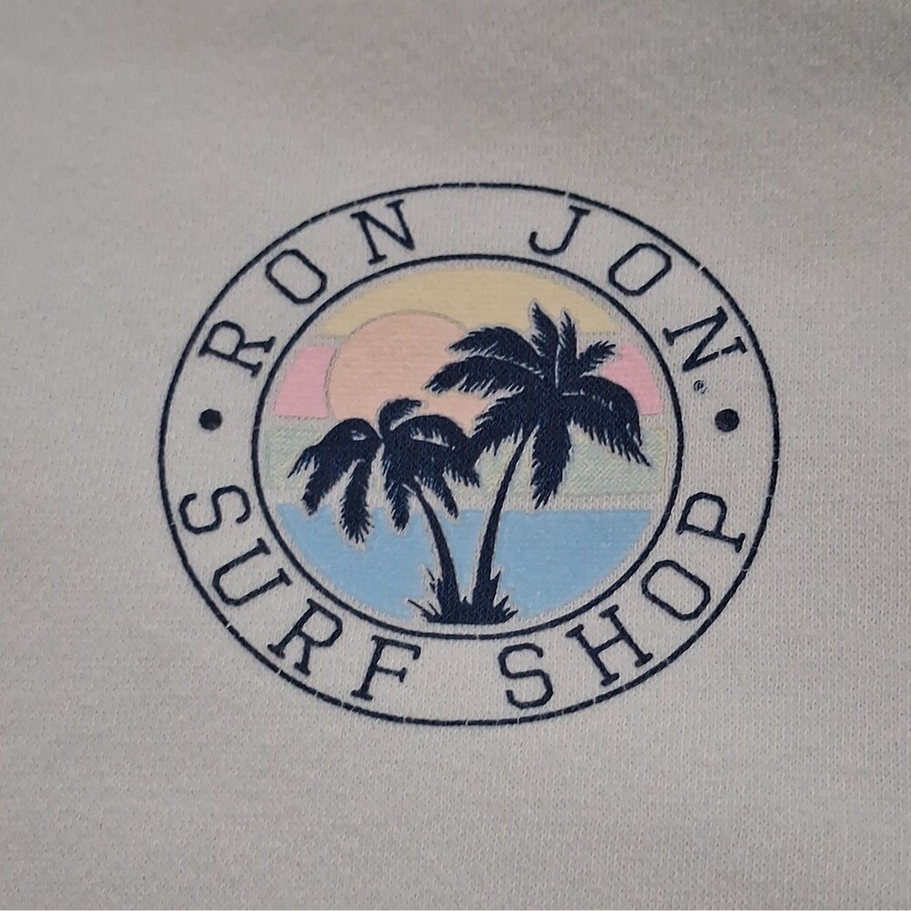 Ron Jon Surf Shop Women's Blue Logo Graphic Fleece Crewneck Sweatshirt M